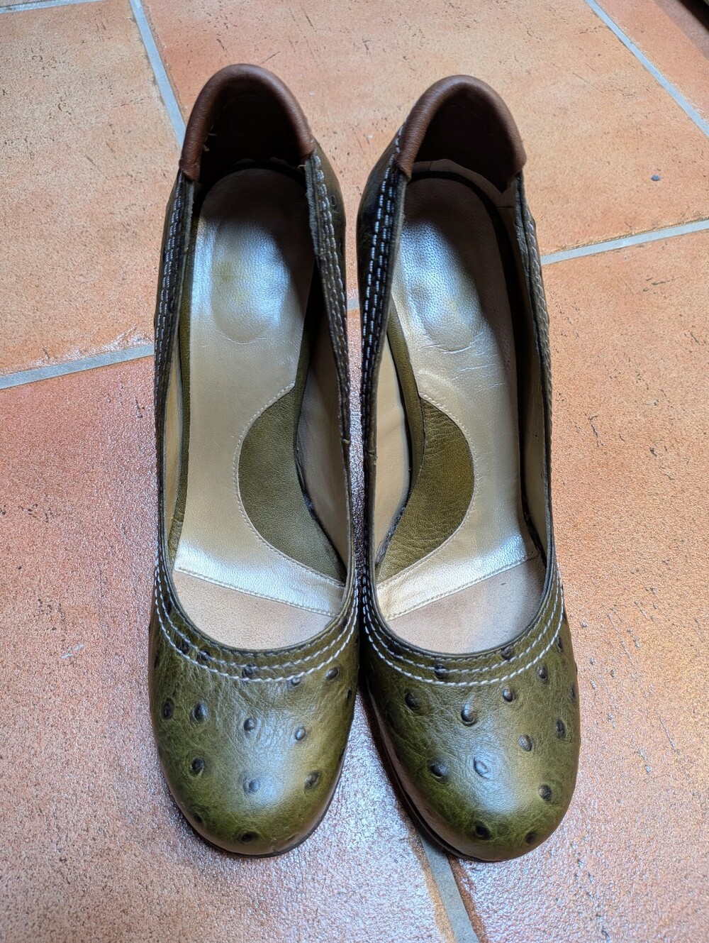 John Fluevog Quirky Green Heels